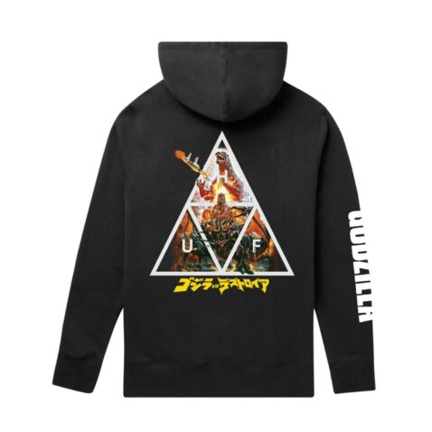 HUF Godzilla Pullover Hooded Sweater Black - Image 2