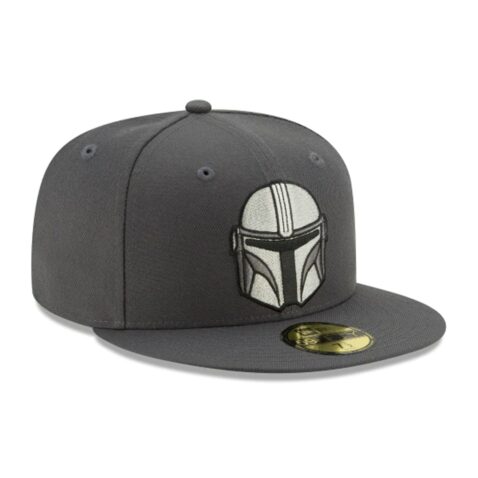 New Era 59Fifty Mandalorian Helmet Fitted Hat Graphite - Image 3