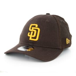 New Era 9Forty San Diego Padres Game Trucker 940 Snapback Hat Dark Brown