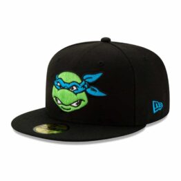 New Era 59Fifty TMNT Leonardo Blue Back Logo Fitted Hat Black