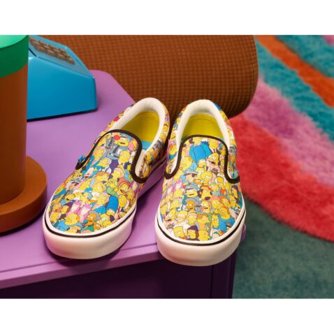 Vans X Simpsons Classic Slip-On Springfield Shoes Yellow - Image 6