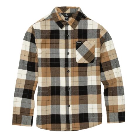 Volcom Caden Plaid LS Shirt Primer White