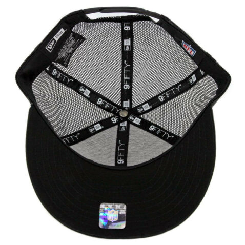 New Era 9Fifty Las Vegas Raiders Trucker Snapback Hat Black White - Image 3