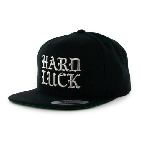 Hard Luck Old Hand Snapback Hat Black Silver
