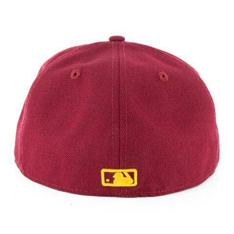 New Era 59Fifty Los Angeles Dodgers Hometown Fitted Hat Cardinal Red Gold - Image 2
