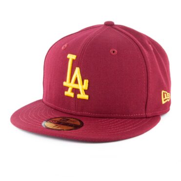 New Era 59Fifty Los Angeles Dodgers Hometown Fitted Hat Cardinal Red Gold
