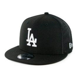 New Era 9Fifty Los Angeles Dodgers Trucker Snapback Hat Black White