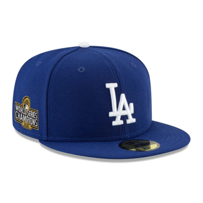 NE LA Dodgers World Series Patch Game Fitted Hat-mi