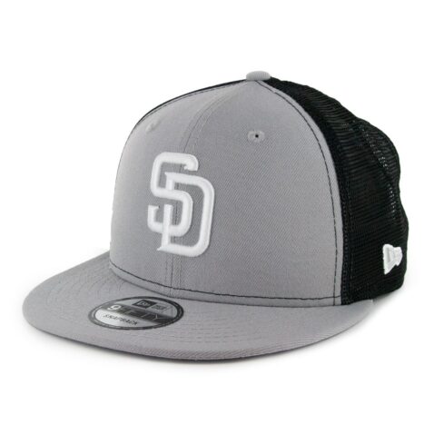 New Era 9Fifty San Diego Padres Trucker Snapback Hat Grey New Era 9Fifty San Diego Padres Trucker Snapback Hat Grey