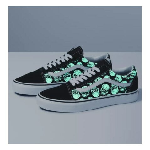 Vans TM Glow Skulls Old Skool Shoe Black White - Image 2