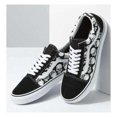 Vans TM Glow Skulls Old Skool Shoe Black White - Image 4