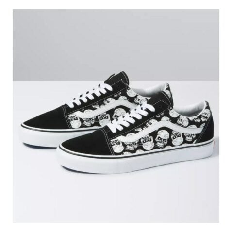 Vans TM Glow Skulls Old Skool Shoe Black White - Image 3