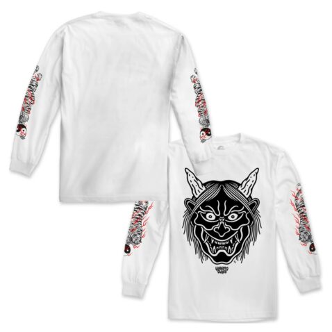 Sketchy Tank Hannya Fire LS Shirt White