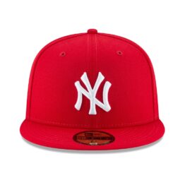 New Era 59Fifty New York Yankees Fitted Hat Scarlet Red White