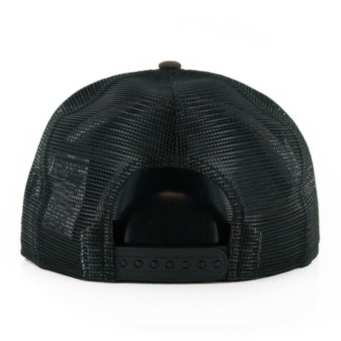 New Era 9Fifty Los Angeles Dodgers Camo Trucker Snapback Hat Woodland Camo Black Khaki - Image 2