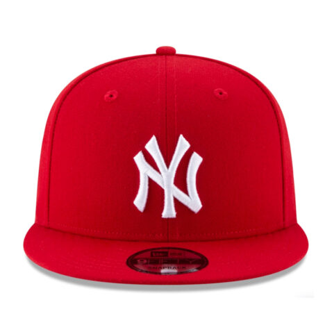 New Era 9Fifty Basic New York Yankees Snapback Hat Scarlet Red - Image 2