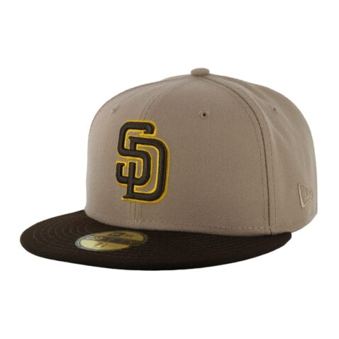 New Era 59Fifty San Diego Padres Jersey Hook Fitted Hat Camel Burnt Wood Brown