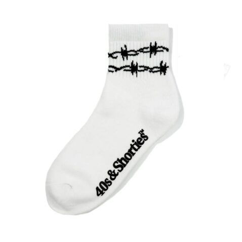 40's & Shorties Barb Wire Half Socks White