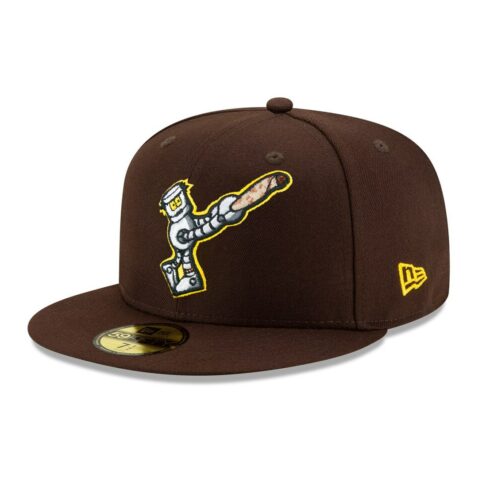 New Era 59Fifty Dionic X Billion Creation San Diego Robot Friar Fitted Hat Burnt Wood Brown Gold