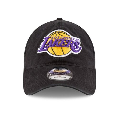 New Era 9Twenty Los Angeles Lakers Core Classic Adjustable Strapback Hat Official Team Colors Black