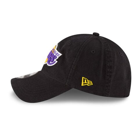 New Era 9Twenty Los Angeles Lakers Core Classic Adjustable Strapback Hat Official Team Colors Black