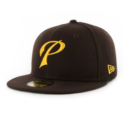 New Era 59Fifty San Diego Padres P Logo Fitted Hat Burnt Wood Brown Gold