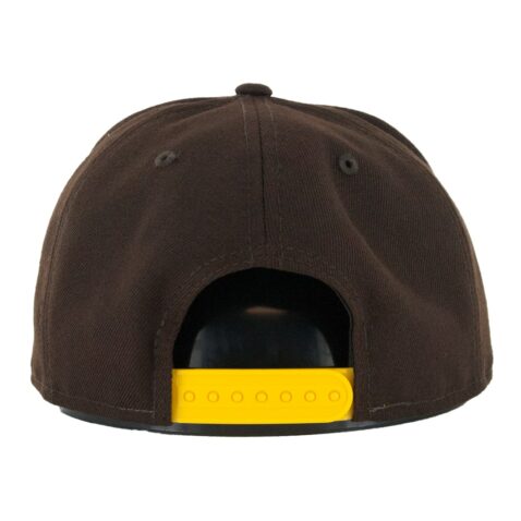 New Era 9Fifty San Diego Padres P Logo Snapback Hat Burnt  Wood Gold