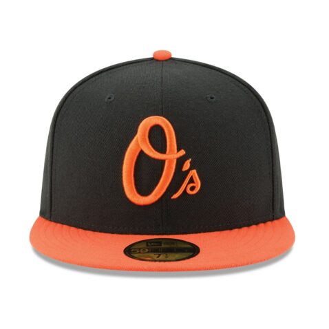 New Era Baltimore Orioles Alternate 1 Black Orange 59FIFTY Fitted Hat Front