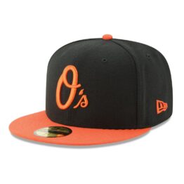 New Era Baltimore Orioles Alternate 1 Black Orange 59FIFTY Fitted Hat Left Front