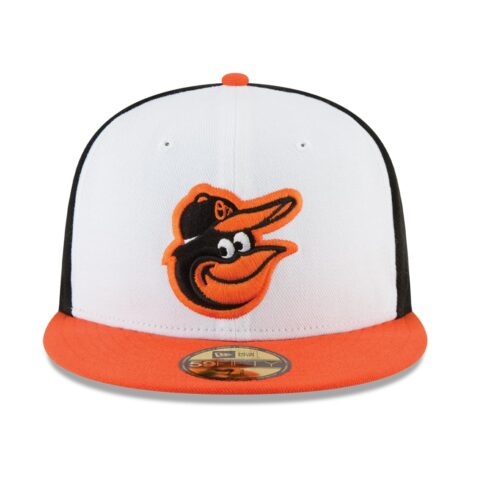New Era Baltimore Orioles Home Black Orange 59FIFTY Fitted Hat Front