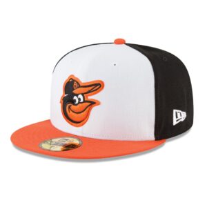 New Era Baltimore Orioles Home Black Orange 59FIFTY Fitted Hat Left Front