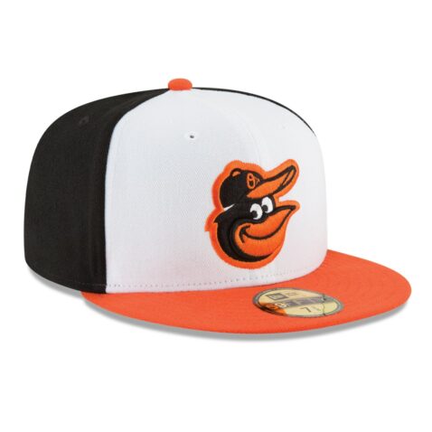 New Era Baltimore Orioles Home Black Orange 59FIFTY Fitted Hat Right Front
