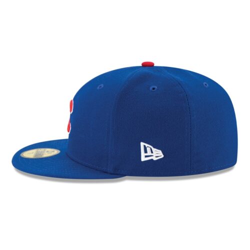 NE Chicago Cubs Game AC On Field Fitted Hat Left Side