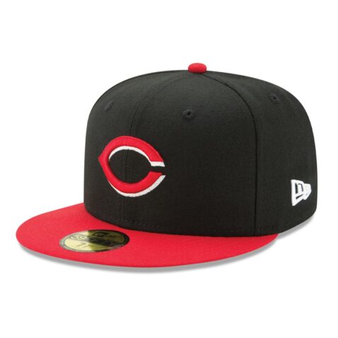 New Era Cincinnati Reds Alternate 1 Black Red 59FIFTY Fitted Hat Left Front