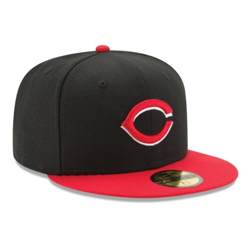 New Era Cincinnati Reds Alternate 1 Black Red 59FIFTY Fitted Hat Right Front