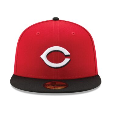 New Era 59Fifty Cincinnati Reds Road Authentic Collection On Field Fitted Hat Red Black