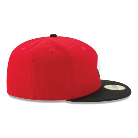 New Era Cincinnati Reds Road Red Black 59FIFTY Fitted Hat Right