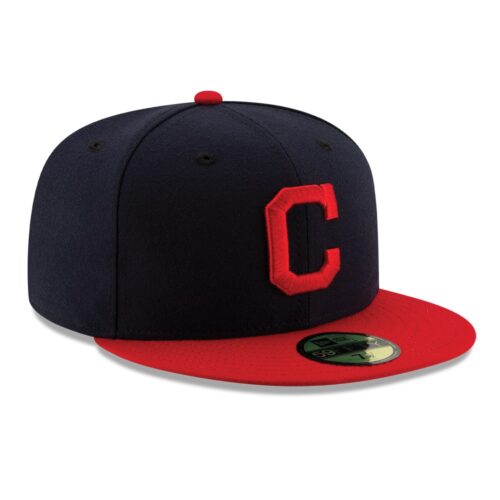 New Era Cleveland Indians Home Navy Red 59FIFTY Fitted Hat Right Front