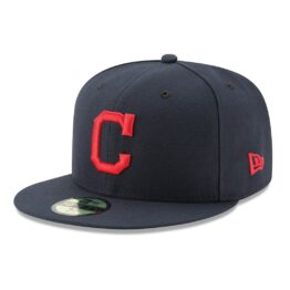 New Era 59Fifty Cleveland Indians Road Authentic Collection On Field Fitted Hat 2021