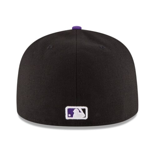 New Era Colorado Rockies Alternate 1 Black Purple 59FIFTY Fitted Hat Back