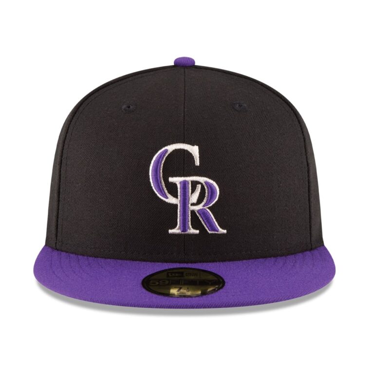 New Era Colorado Rockies Alternate 1 Black Purple 59FIFTY Fitted Hat Front New Era Colorado Rockies Alternate 1 Black Purple 59FIFTY Fitted Hat Front