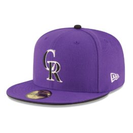 New Era 59Fifty Colorado Rockies Alternate 2 Authentic Collection On Field Fitted Hat Purple