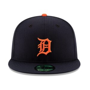 New Era 59Fifty Detroit Tigers Road Authentic Collection On Field Fitted Hat Dark Navy 2021
