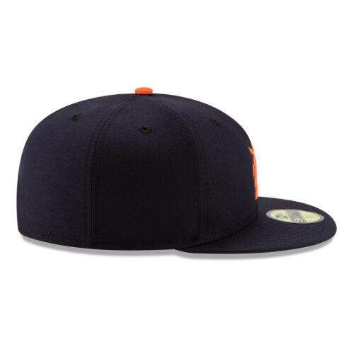 New Era Detroit Tigers Road Dark Navy 59FIFTY Fitted Hat Left