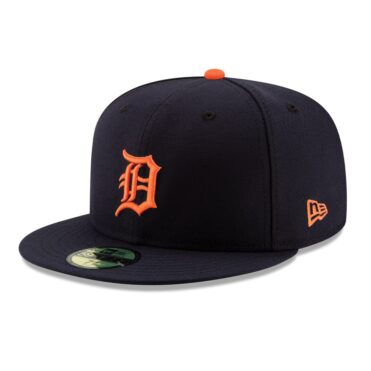 New Era 59Fifty Detroit Tigers Road Authentic Collection On Field Fitted Hat Dark Navy 2021