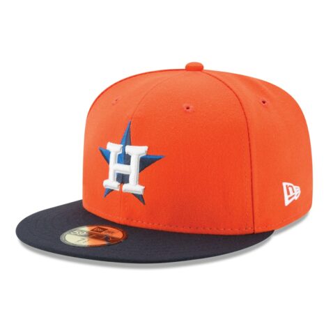 New Era Houston Astros Alternate 1 Orange 59FIFTY Fitted Hat Left Front