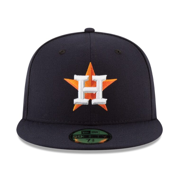 New Era Houston Astros Home Dark Navy 59FIFTY Fitted Hat Front New Era Houston Astros Home Dark Navy 59FIFTY Fitted Hat Front