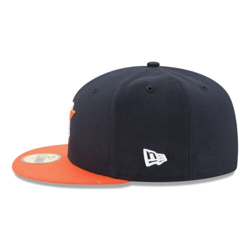 New Era Houston Astros Road Navy Orange 59FIFTY Fitted Hat Left
