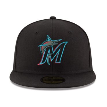 New Era 59Fifty Miami Marlins Game Authentic Collection On Field Fitted Hat Black