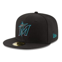 New Era 59Fifty Miami Marlins Game Authentic Collection On Field Fitted Hat Black